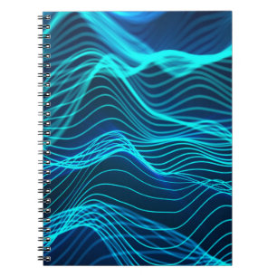 Neon waves of numerous abstract lines and rows com notebook