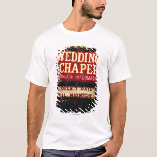 Neon Wedding Chapel Sign in Las Vegas, USA T-Shirt