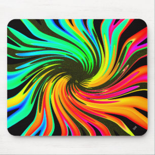 Neon Whirlpool Galaxy Mouse Mat