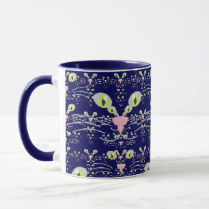 Neon whiskers and midnight blues Mug