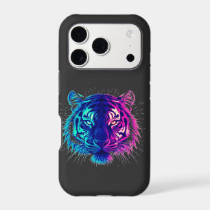 Neon White Tiger – Glowing Cyberpunk Wildlife Art