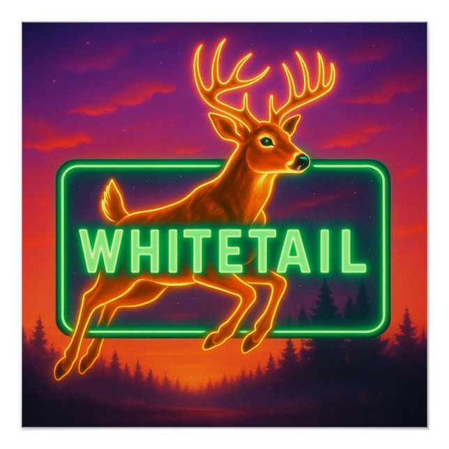 Neon Whitetail Poster Print (Front)