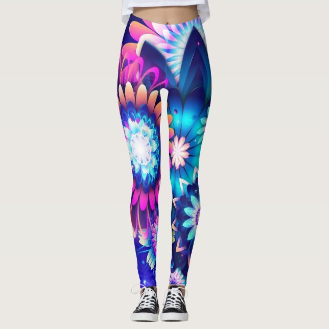 Neon wild flowers leggings (Front)