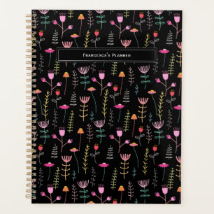 Neon Wildflowers, custom monogram  Planner
