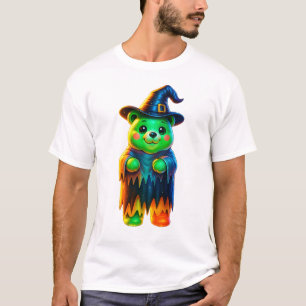 Neon Witch Bear Halloween T-Shirt