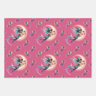 Neon Witch, Rustic Country Pumpkins, Candy Corn,  Wrapping Paper Sheet