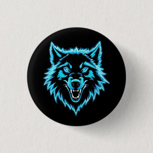 Neon Wolf 3 Cm Round Badge