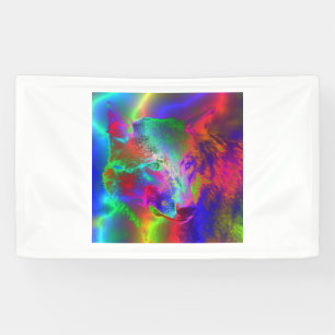 NEON wolf Banner