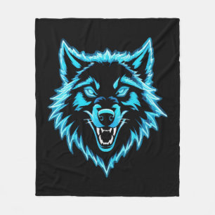 Neon Wolf Fleece Blanket