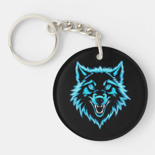 Neon Wolf Key Ring