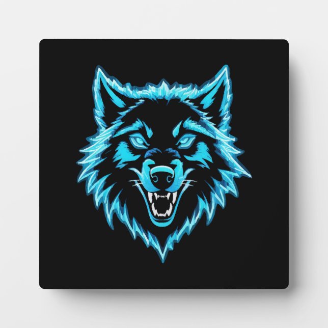 Neon Wolf Plaque (Front)