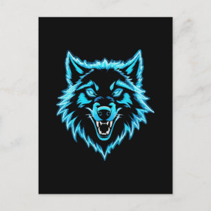 Neon Wolf Postcard