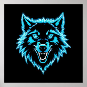Neon Wolf Poster