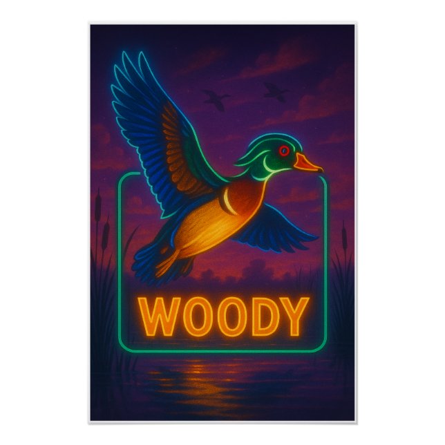 Neon Wood Duck Poster (Front)