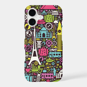 Neon World Icons Pattern