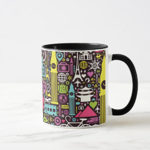 Neon World Icons Pattern Mug