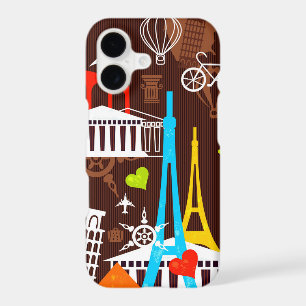 Neon World Travel Pattern