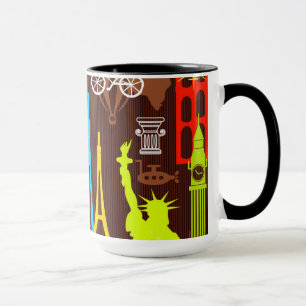 Neon World Travel Pattern Mug