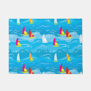 Neon Yacht Pattern Doormat