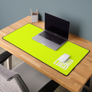 Neon  yellow -add logo  desk mat