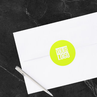  Neon  yellow  - add your  logo  Classic Round Sticker