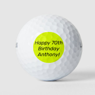 Neon Yellow Elegant 70th Birthday Colour Dad Brigh Golf Balls