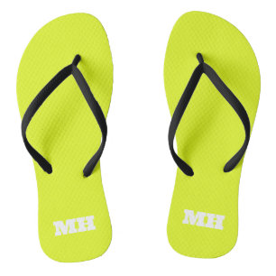 Neon Yellow Elegant Minimalist Colour Plain Bright Flip Flops