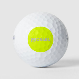 Neon Yellow Elegant Name Colour Travel Bright Golf Balls