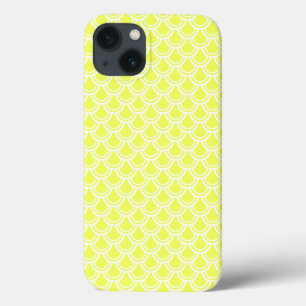 Neon Yellow Fish Scale Pattern iPad Case