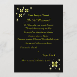 Neon Yellow Flower Sparkles Elopement 2 Announcement