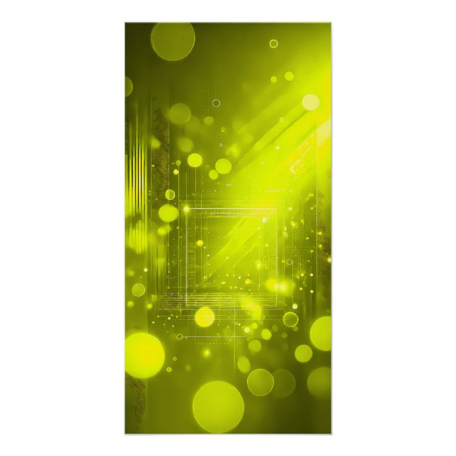 Neon Yellow Geometric Light Portal Poster (Front)