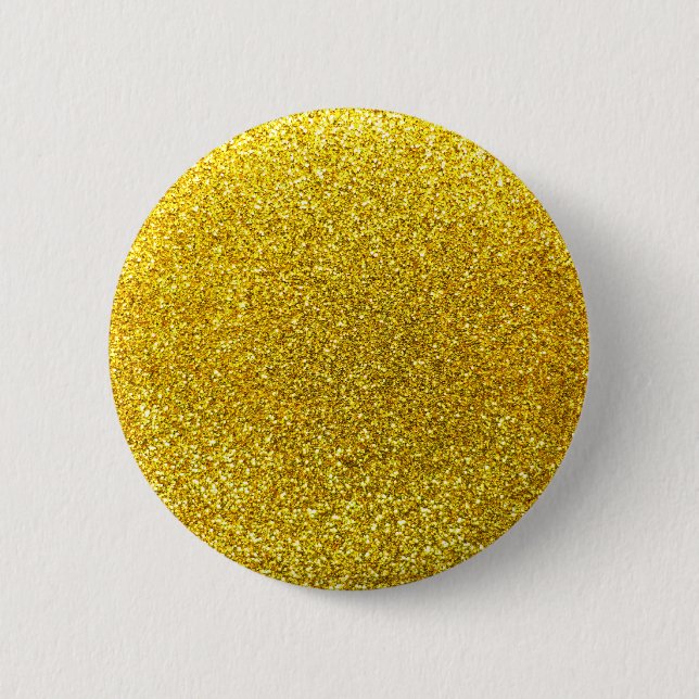 Neon yellow glitter 6 cm round badge (Front)