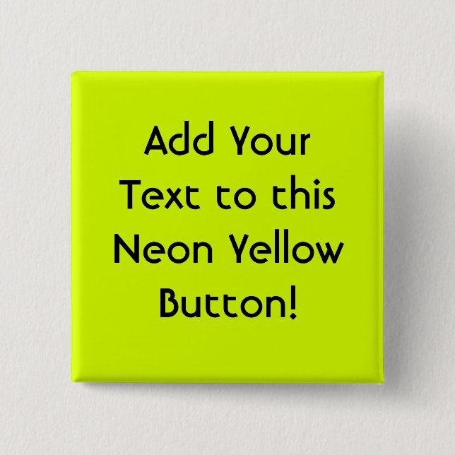 Neon Yellow, High Visibility 15 Cm Square Badge (Front)