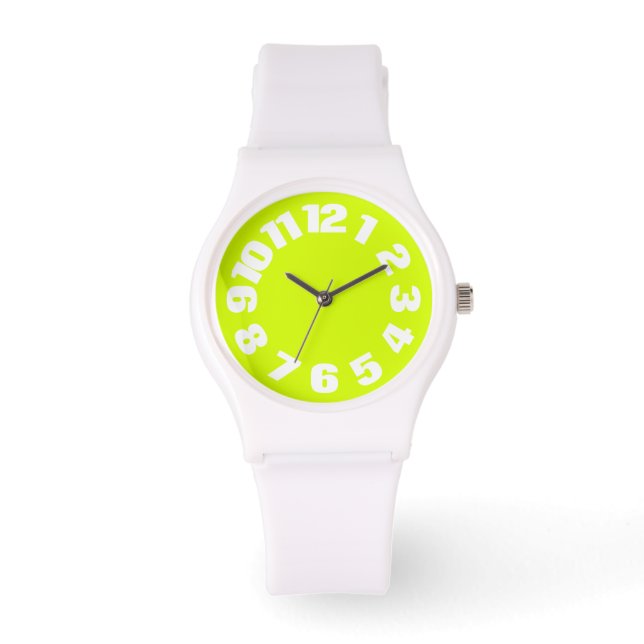 Neon Yellow, High Visibility Chartreuse Watch (Front)