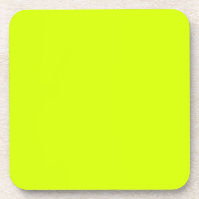 Neon Yellow, High Visibility Coaster (Front)