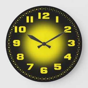 Neon Yellow Large Clock