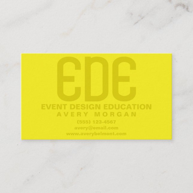 Neon Yellow Minimal Business Card (Front)