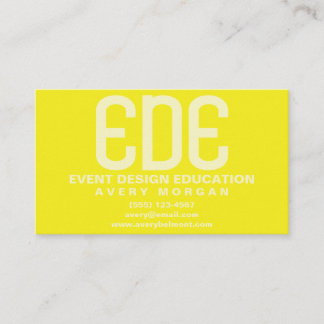 Neon Yellow Minimal Business Card