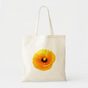 Neon Yellow Orange Poppy Abstract Floral Weddings Tote Bag