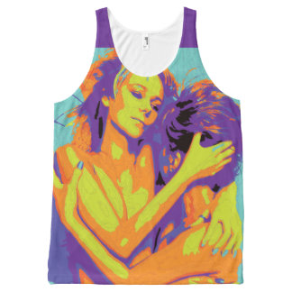 Neon Yellow Orange Purple Retro 1 Love GLBT Tshirt