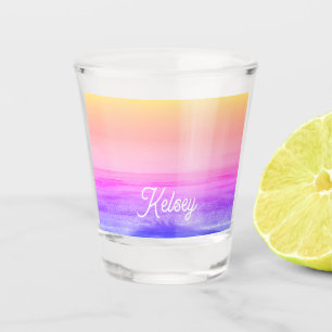 Neon Yellow Pink Orange Tropical Paradise Trendy Shot Glass