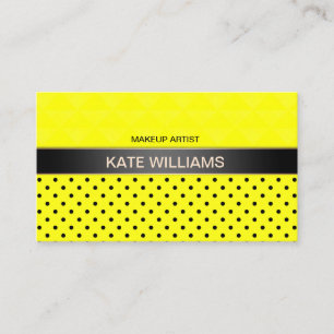 Neon yellow polka dot, polka dot, elegant business card