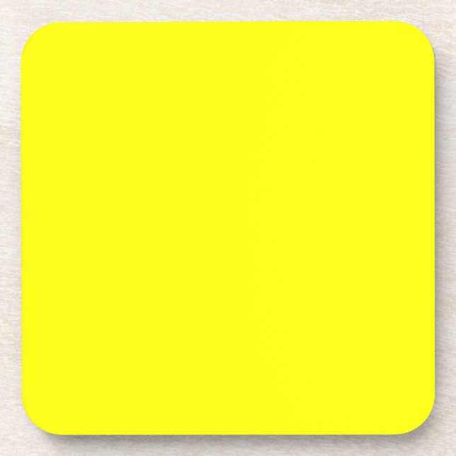 Neon Yellow Solid Color Coaster (Front)