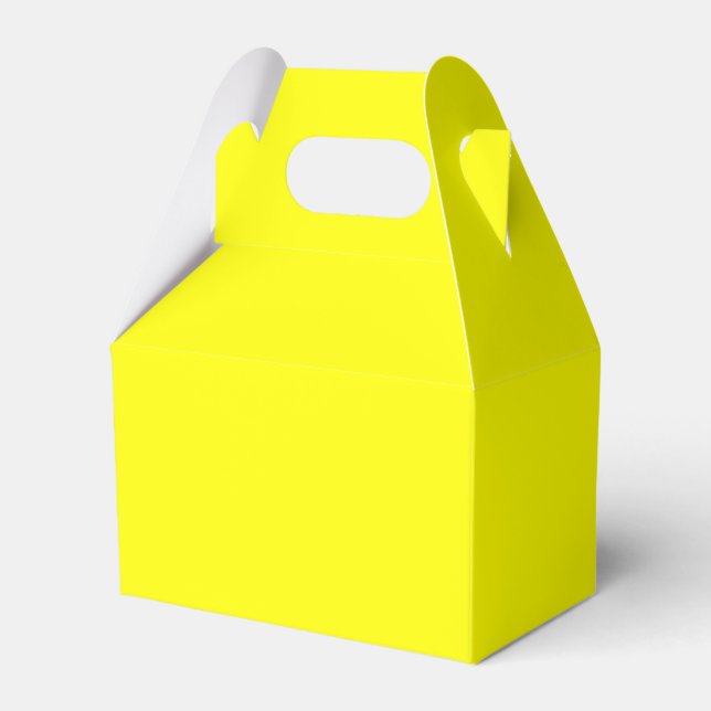 Neon Yellow Solid Color Favour Box (Front Side)