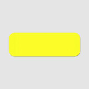 Neon Yellow Solid Color Name Tag