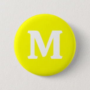 Neon Yellow Solid Colour 6 Cm Round Badge
