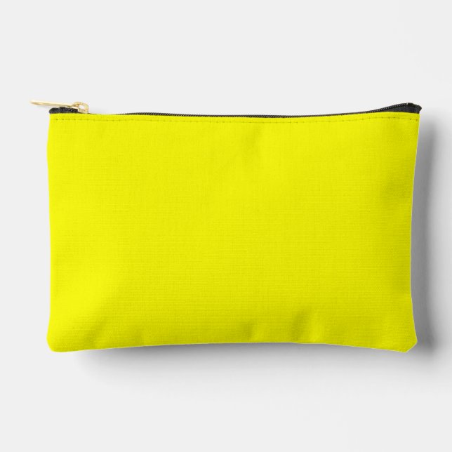 Neon Yellow Solid Colour Accessory Pouch (Front)