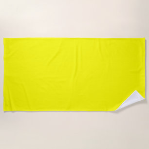 Neon Yellow Solid Colour Beach Towel