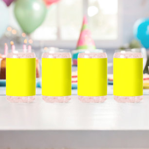 Neon Yellow Solid Colour Can Glass