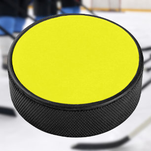 Neon Yellow Solid Colour Classic Hockey Puck